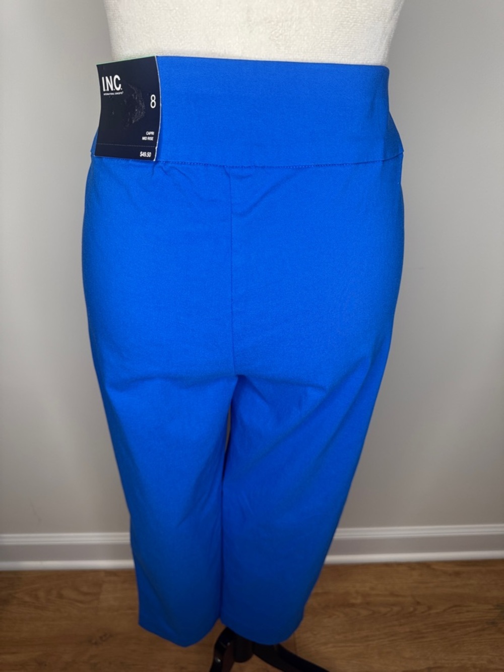 INC International Concepts Electric Blue Capri Mid Rise Pants - Picture 4 of 8